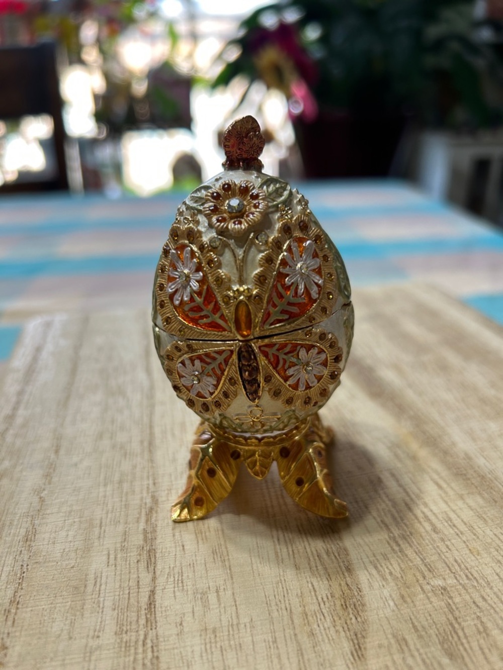 Westland Giftware Faberge-Style Egg Trinket Jewelry Box 2006 Vintage Unused